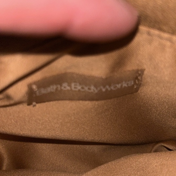 Fuzzy suede with buckle clutch purse, brown, and off-white - Picture 5 of 5